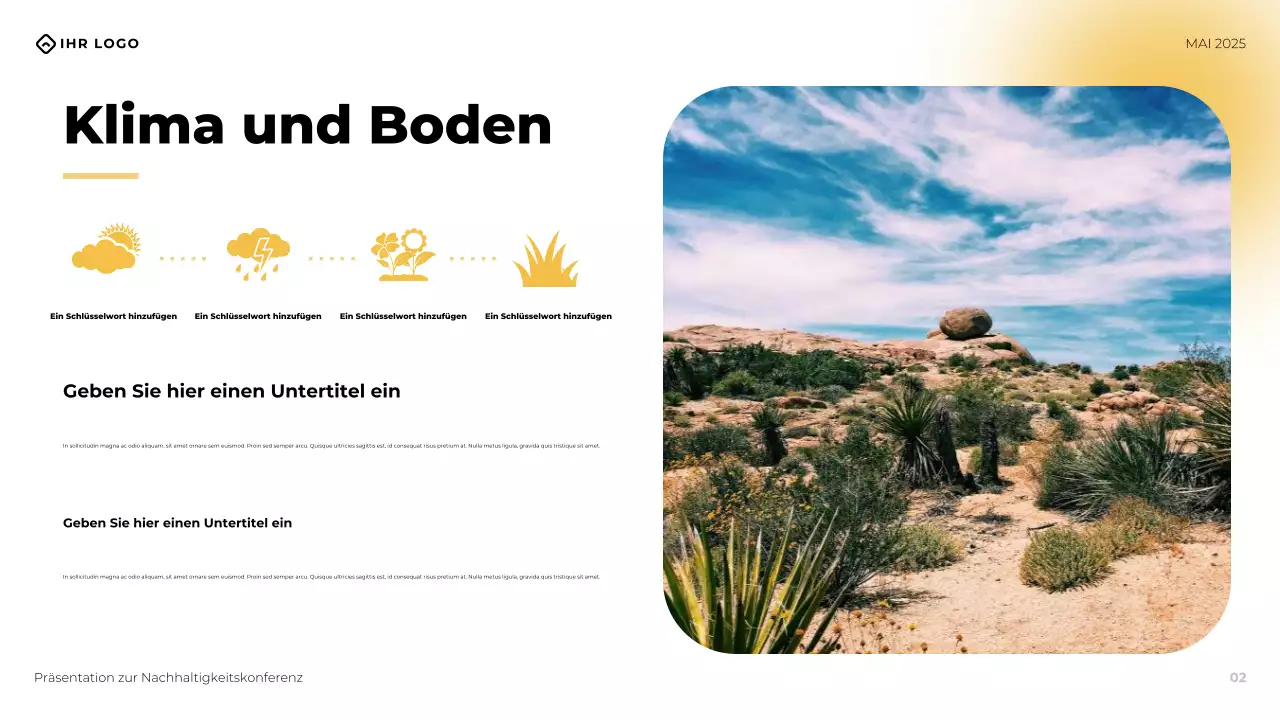 Gelbe moderne Business-Konferenzpräsentation