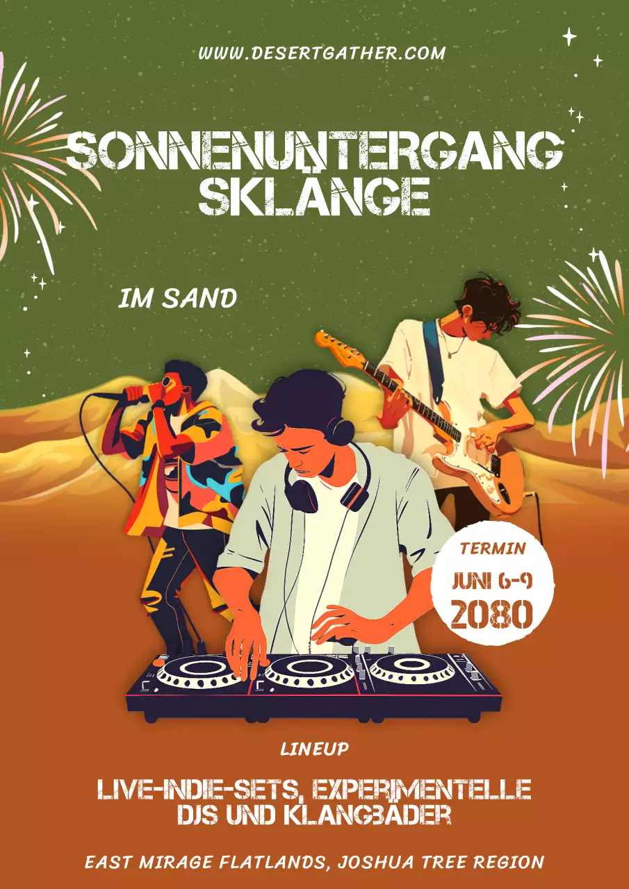 Musikkonzert für das regionale Sommer-Outdoor-Festival Poster