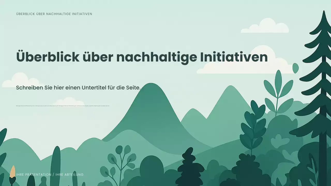 Grüne, moderne Nachhaltigkeitspräsentation