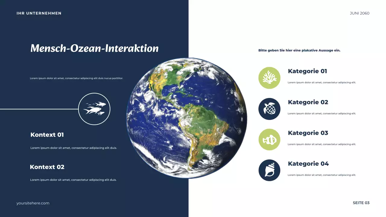 Blauer minimalistischer Ozean Präsentation