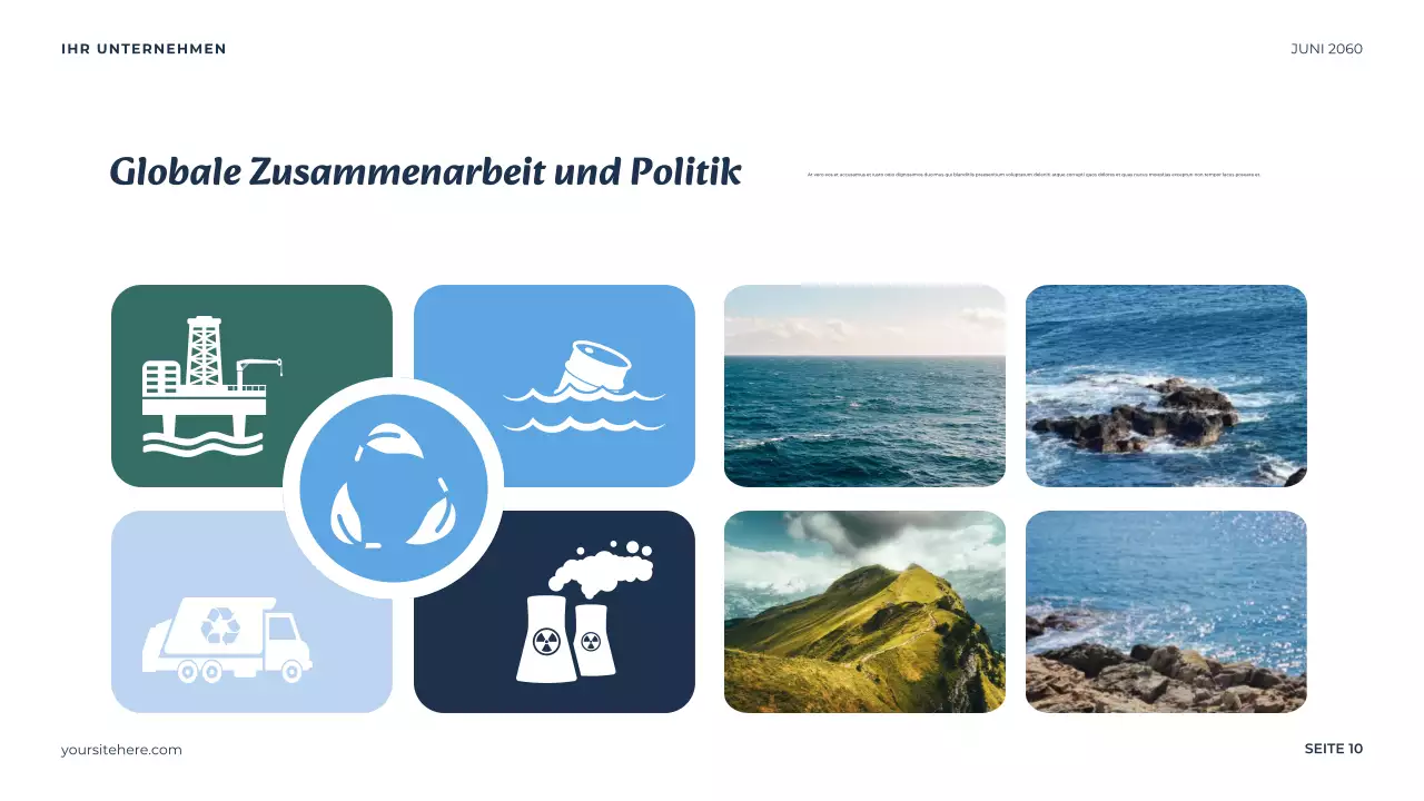 Blauer minimalistischer Ozean Präsentation