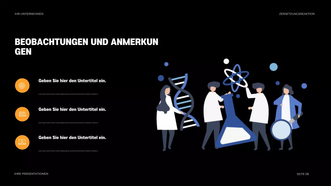 Schwarze Moderne Chemie Präsentation