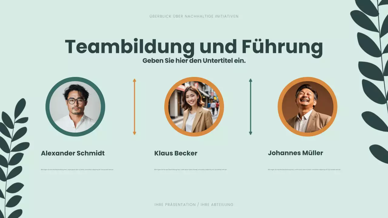 Grüne, moderne Nachhaltigkeitspräsentation