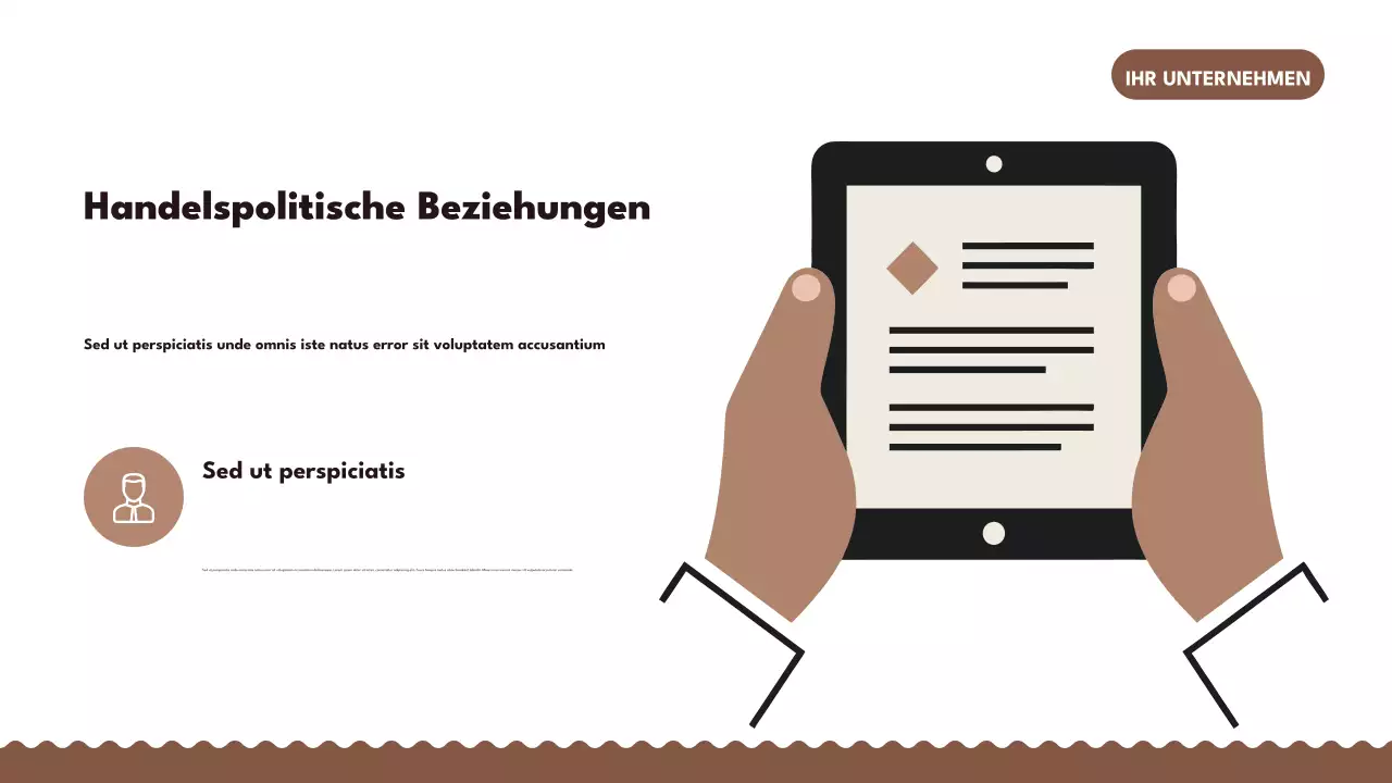 Braune Retro-Handelspräsentation