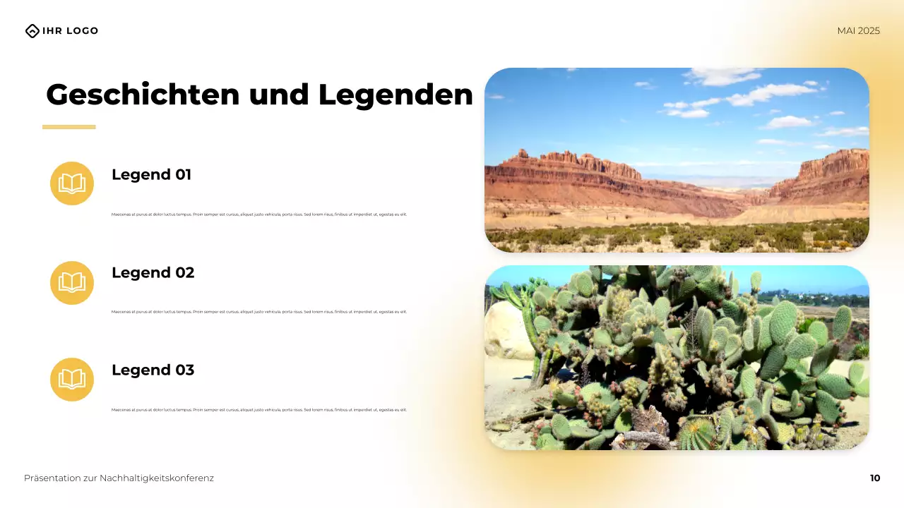 Gelbe moderne Business-Konferenzpräsentation