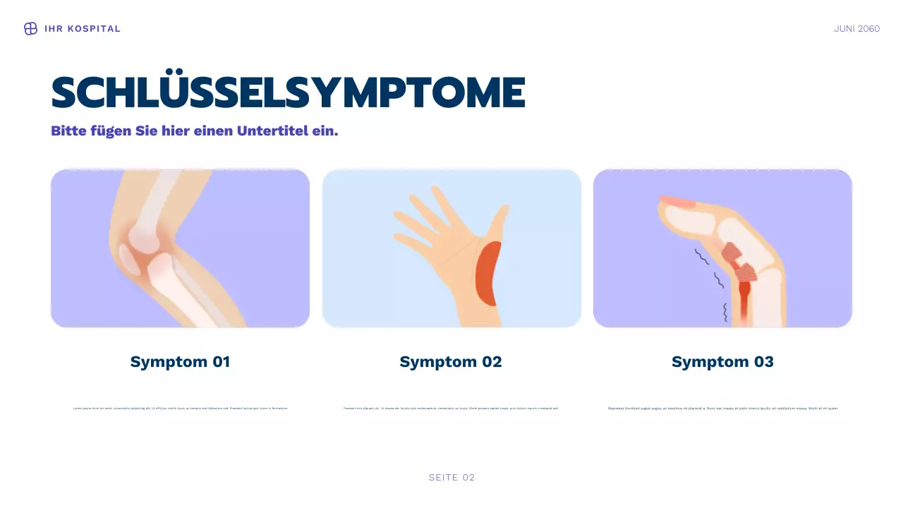 Blaue moderne Gesundheitsinformationspräsentation