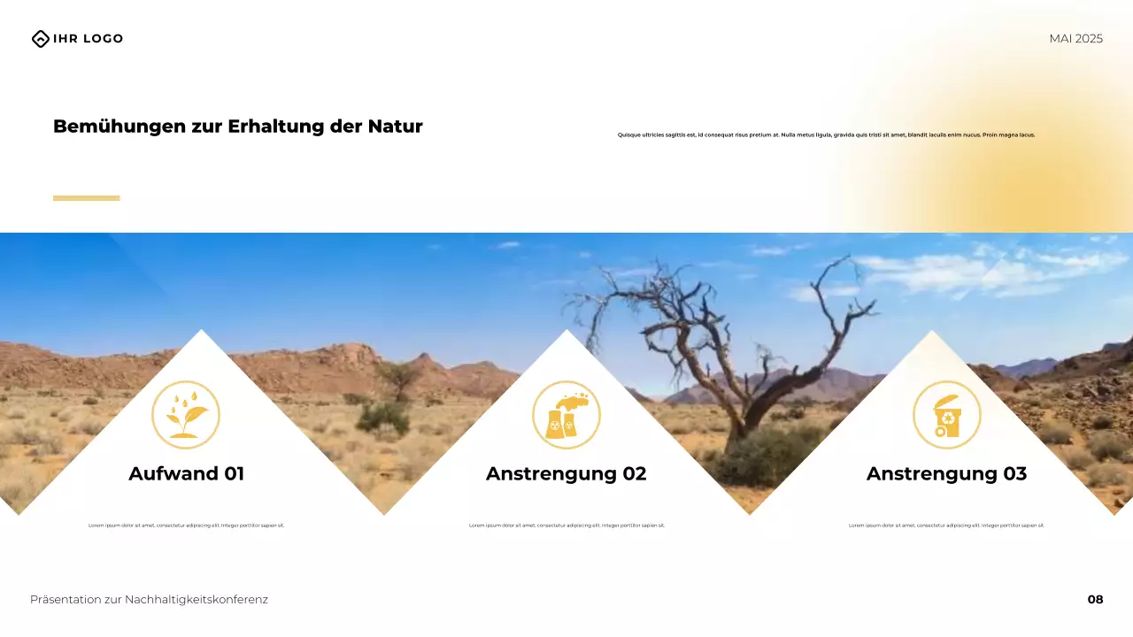 Gelbe moderne Business-Konferenzpräsentation