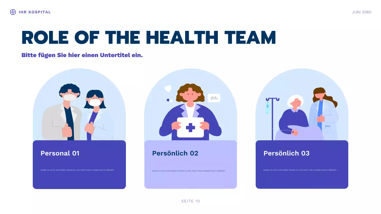 Blaue moderne Gesundheitsinformationspräsentation