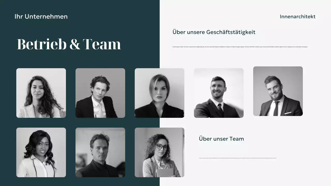 Marineblaue Präsentation für modernes Innendesign