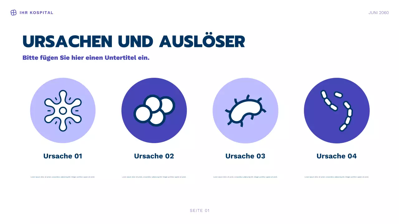 Blaue moderne Gesundheitsinformationspräsentation