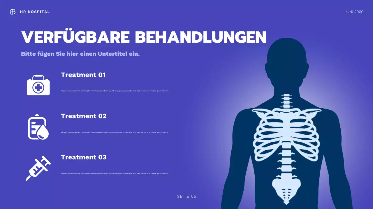 Blaue moderne Gesundheitsinformationspräsentation