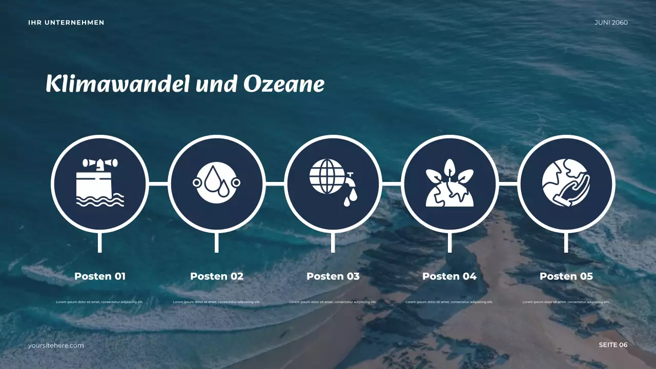 Blauer minimalistischer Ozean Präsentation