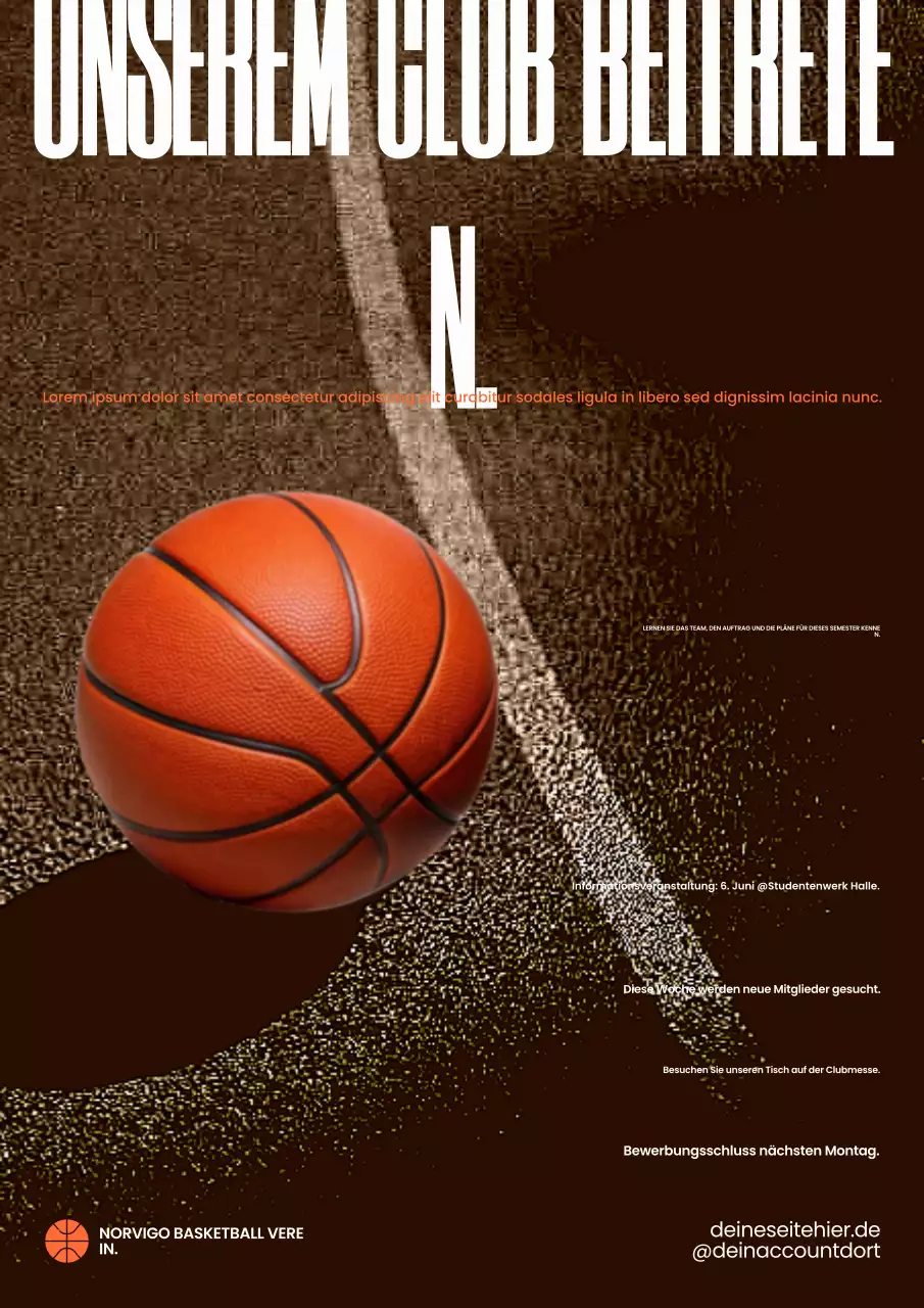 Braunes modernes Basketball-Rekrutierungsplakat