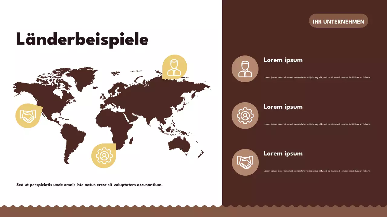 Braune Retro-Handelspräsentation