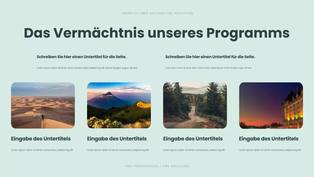 Grüne, moderne Nachhaltigkeitspräsentation