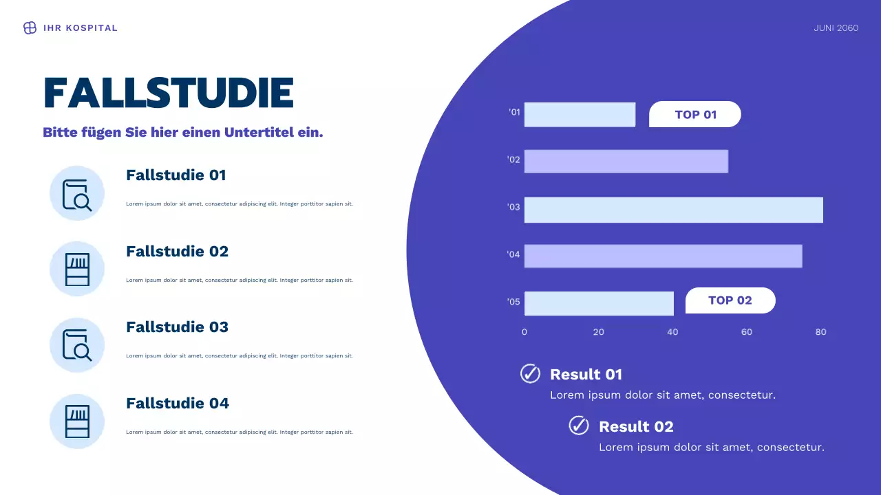 Blaue moderne Gesundheitsinformationspräsentation