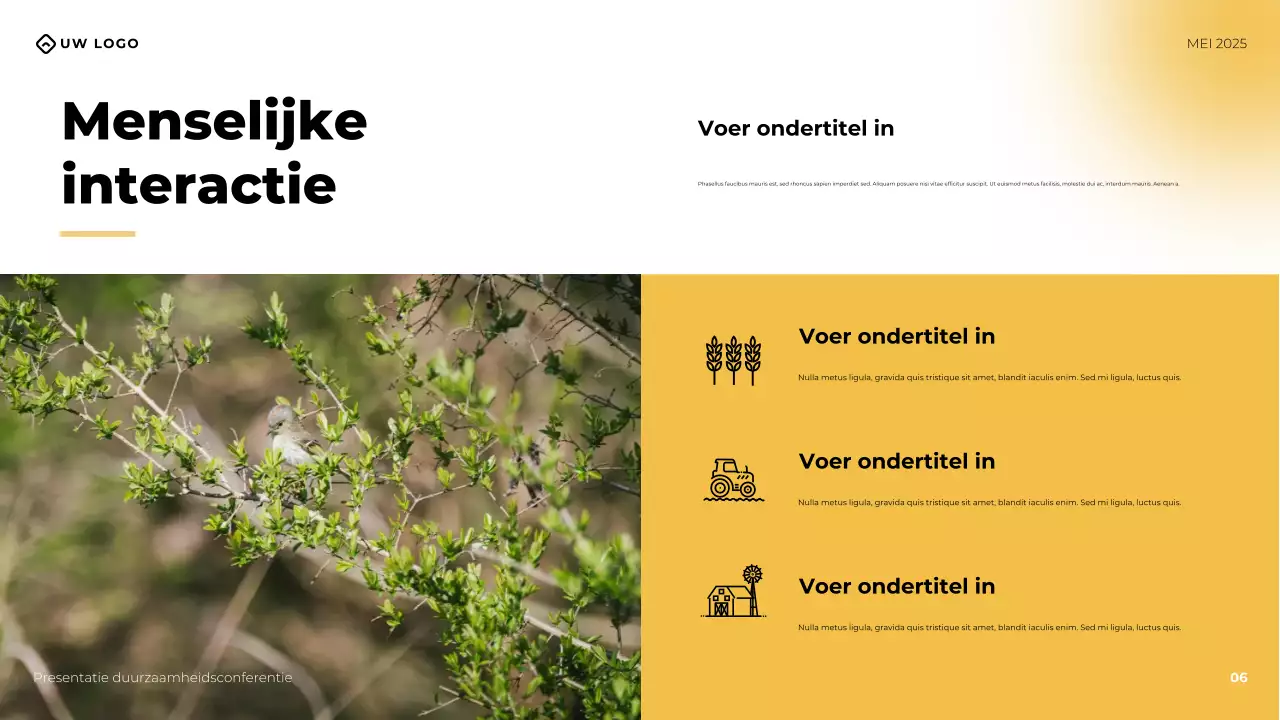Gele moderne zakelijke conferentiepresentatie