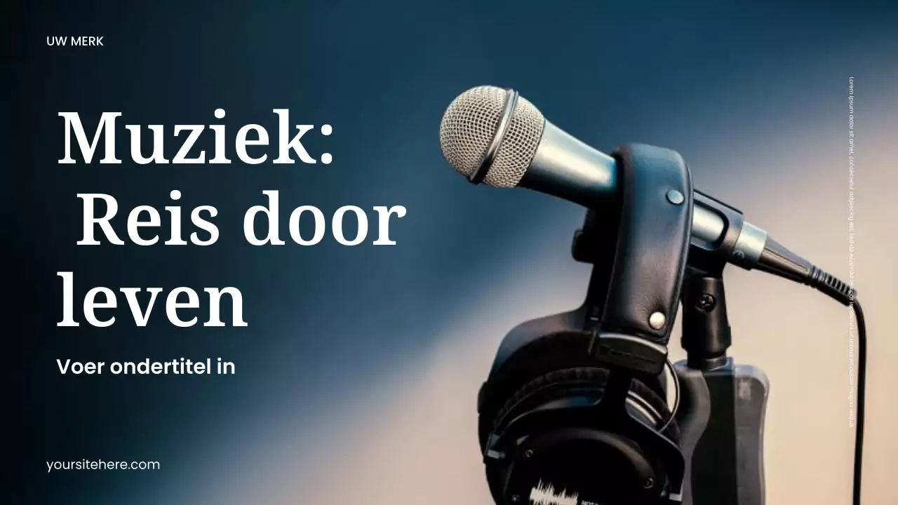 Presentatie van moderne muziek in zwart en blauw