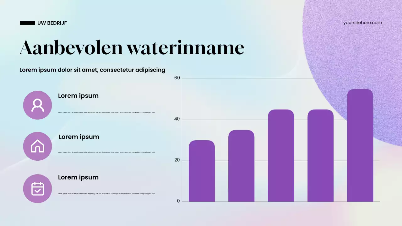 Presentatie van blauw modern water