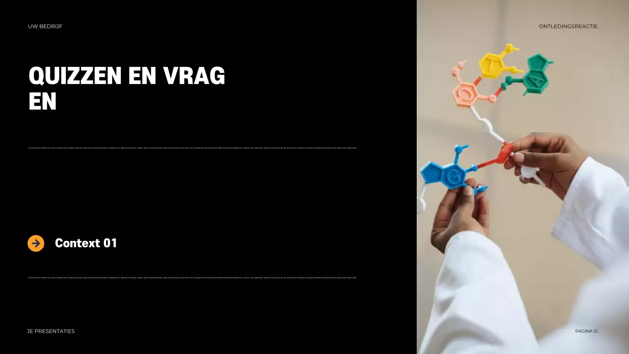 Zwarte moderne chemie presentatie