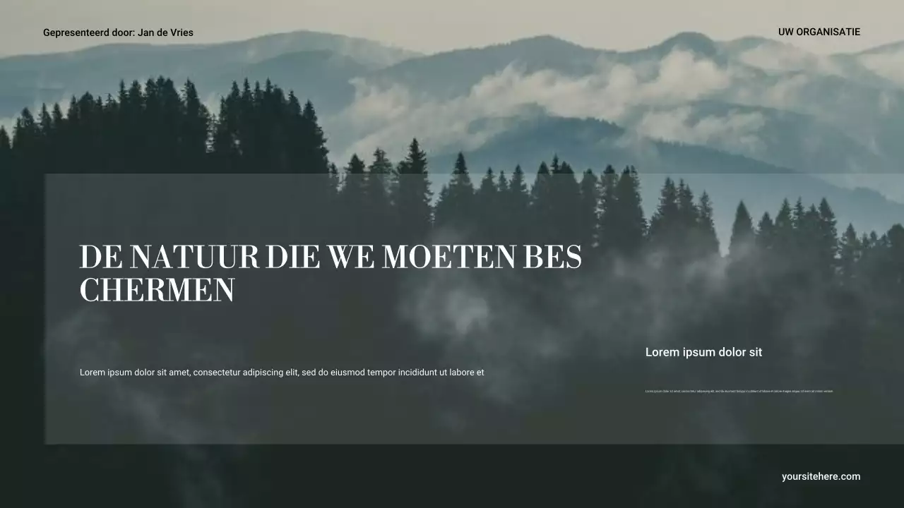 Groene Minimale Natuur Presentatie