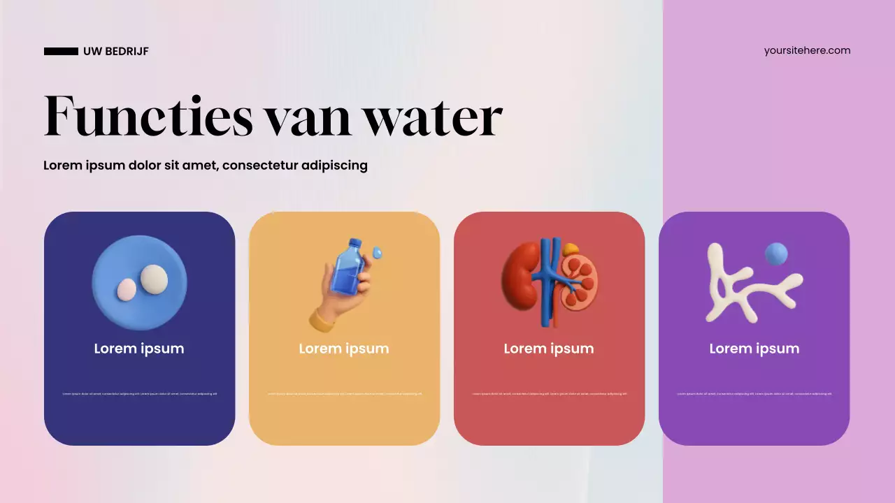 Presentatie van blauw modern water