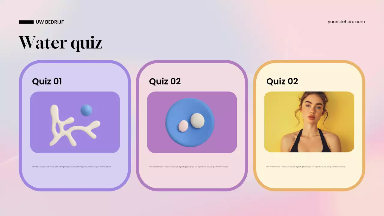 Presentatie van blauw modern water