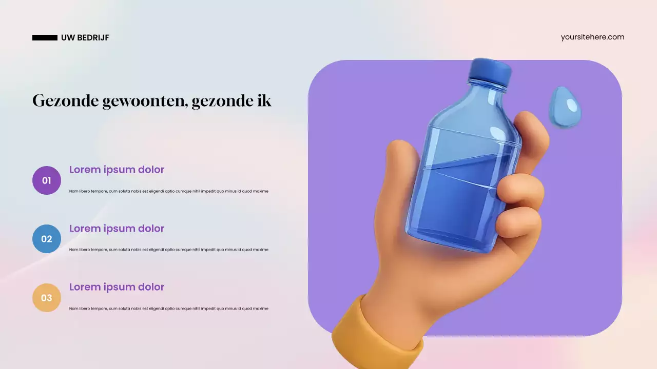 Presentatie van blauw modern water