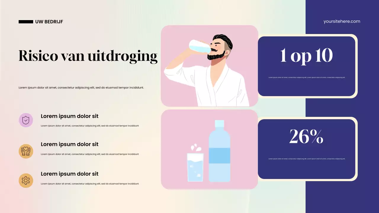 Presentatie van blauw modern water