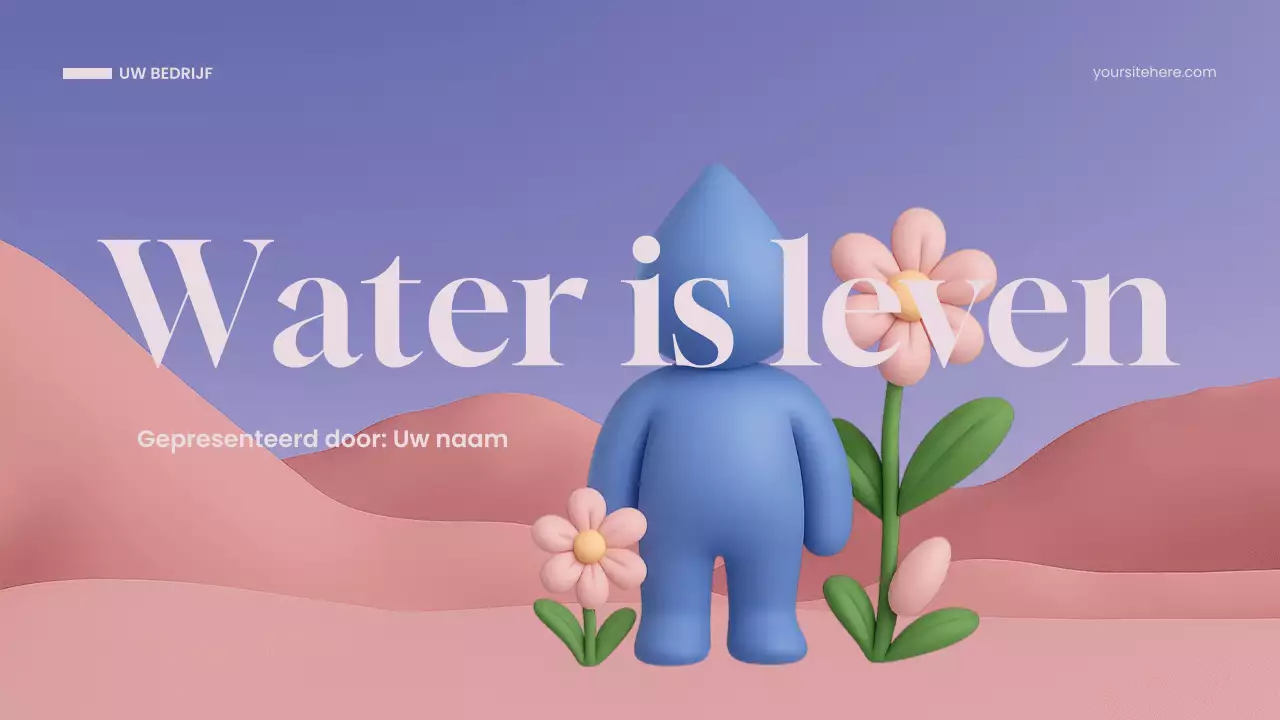 Presentatie van blauw modern water