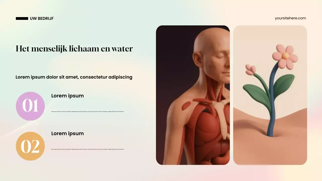 Presentatie van blauw modern water