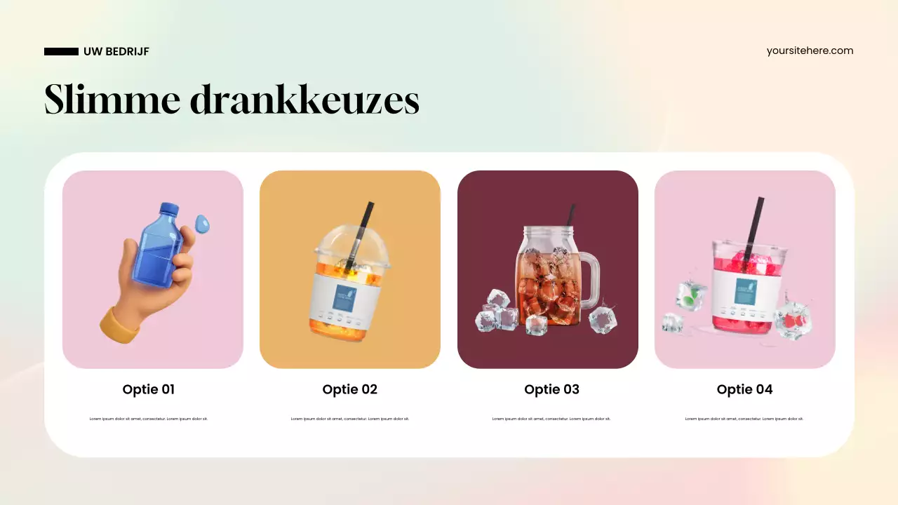 Presentatie van blauw modern water