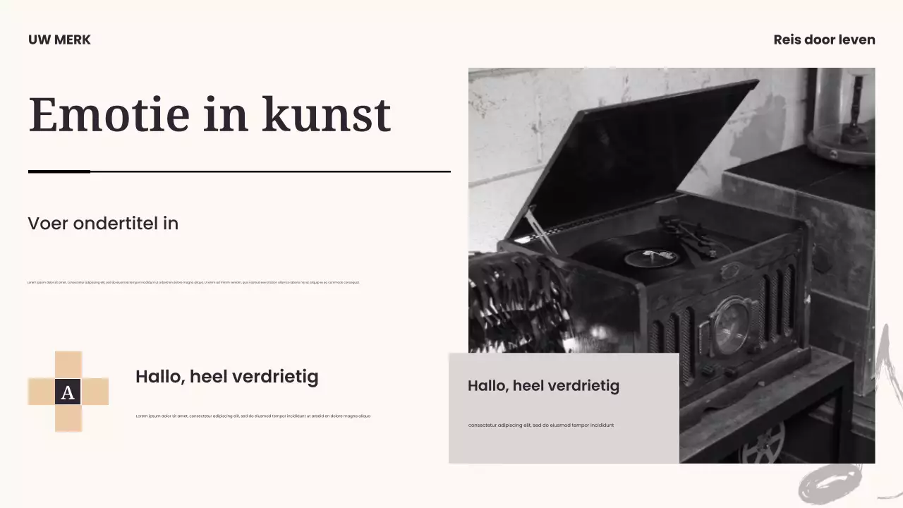 Presentatie van moderne muziek in zwart en blauw