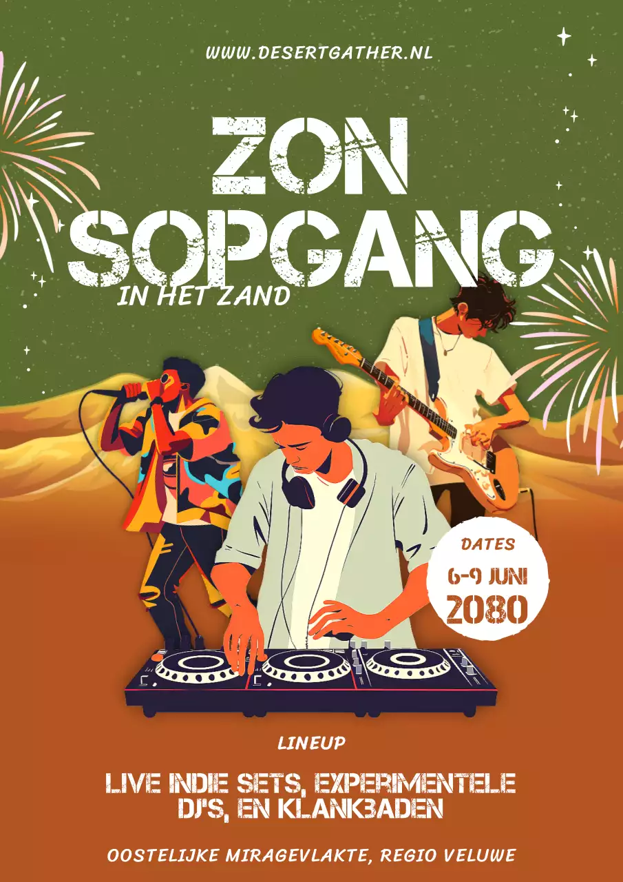 Muziekconcert voor Zomer Regionaal Buitenfestival Poster