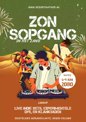 Muziekconcert voor Zomer Regionaal Buitenfestival Poster