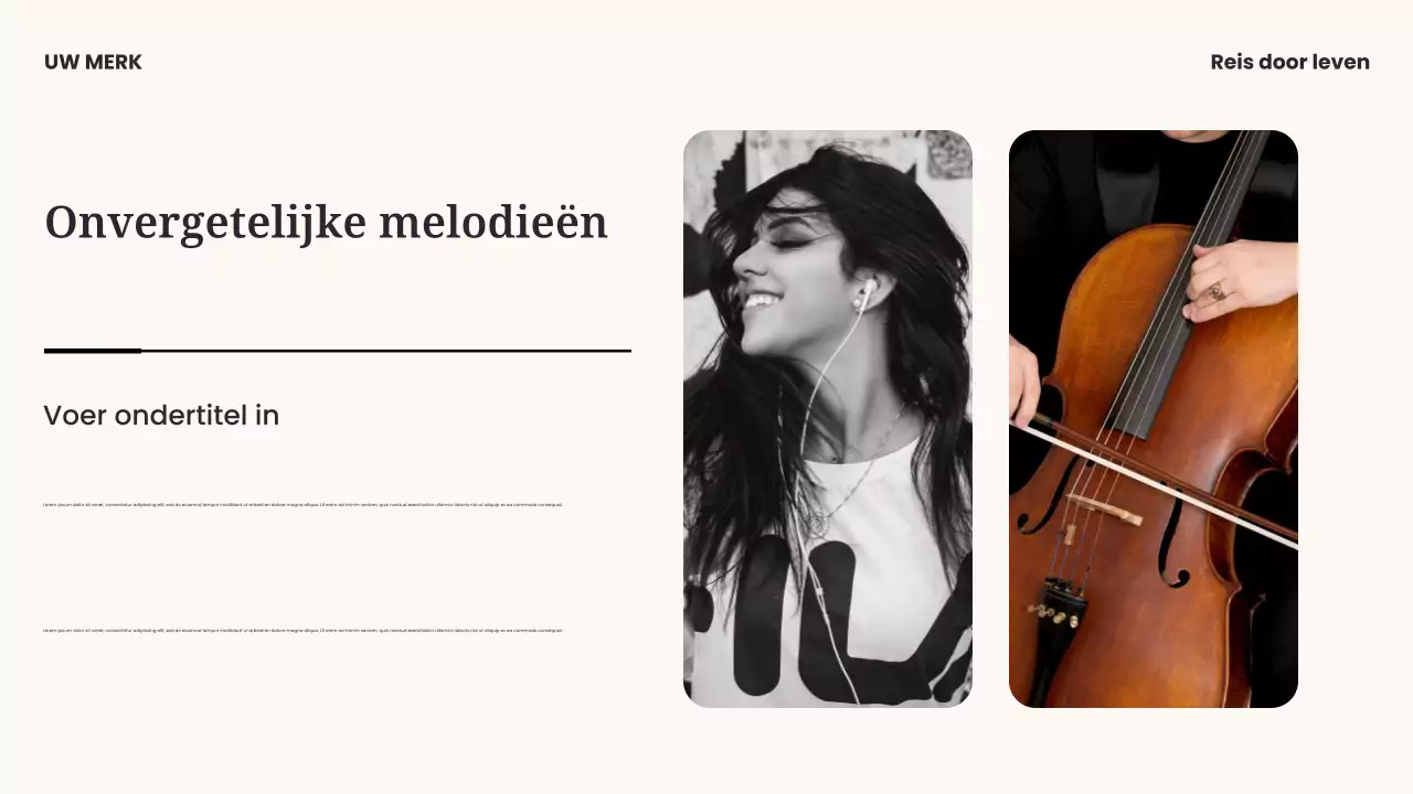 Presentatie van moderne muziek in zwart en blauw