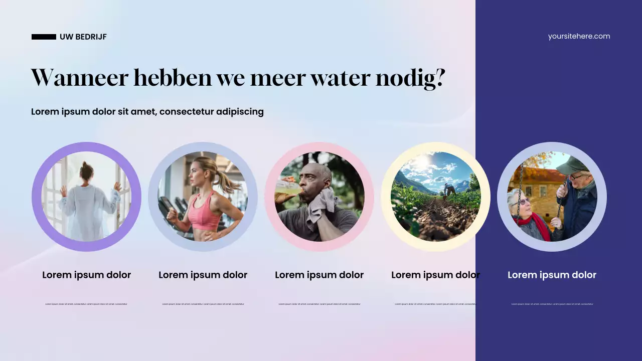 Presentatie van blauw modern water