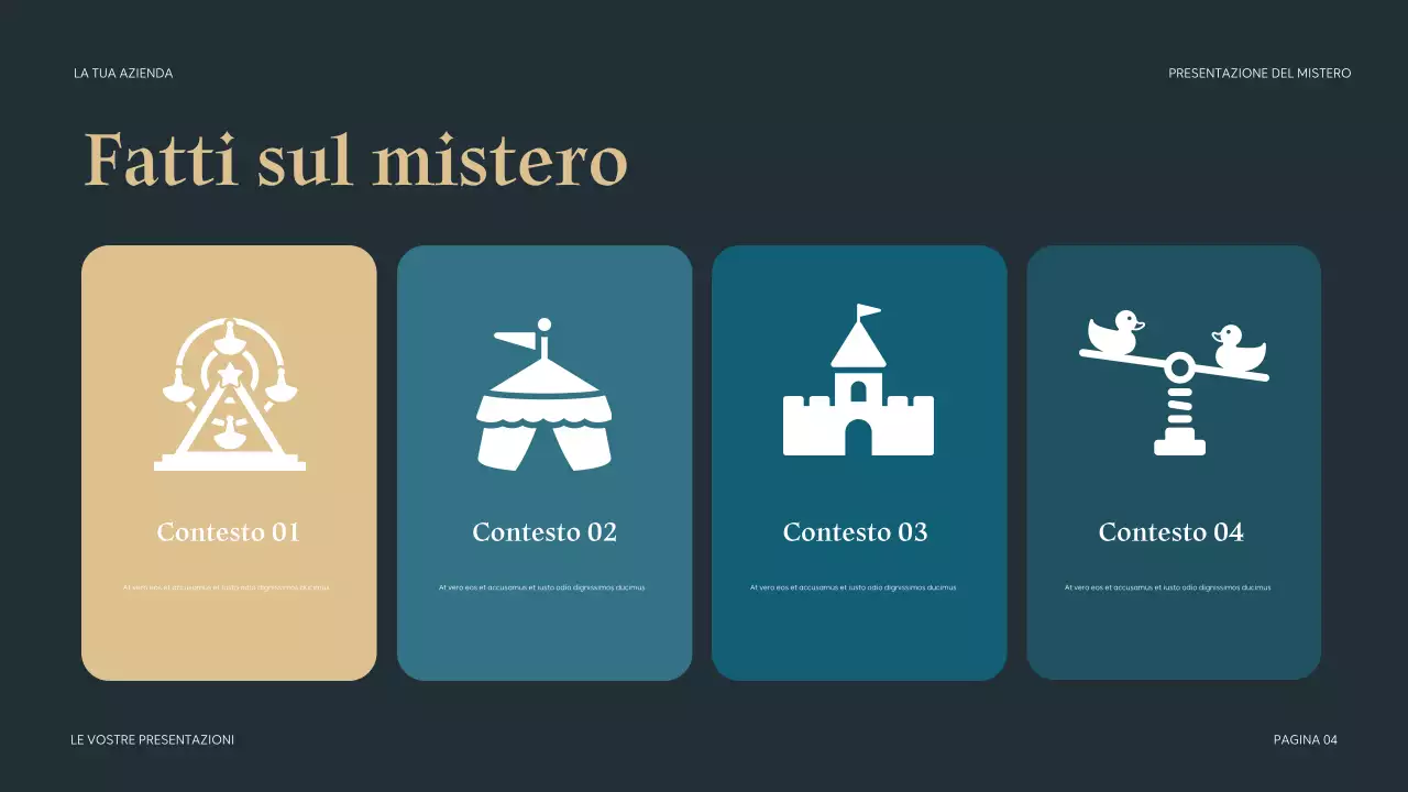 Presentazione misteriosa verde acqua