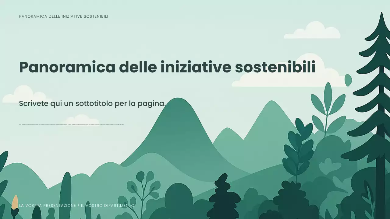 Presentazione sulla sostenibilità moderna e verde