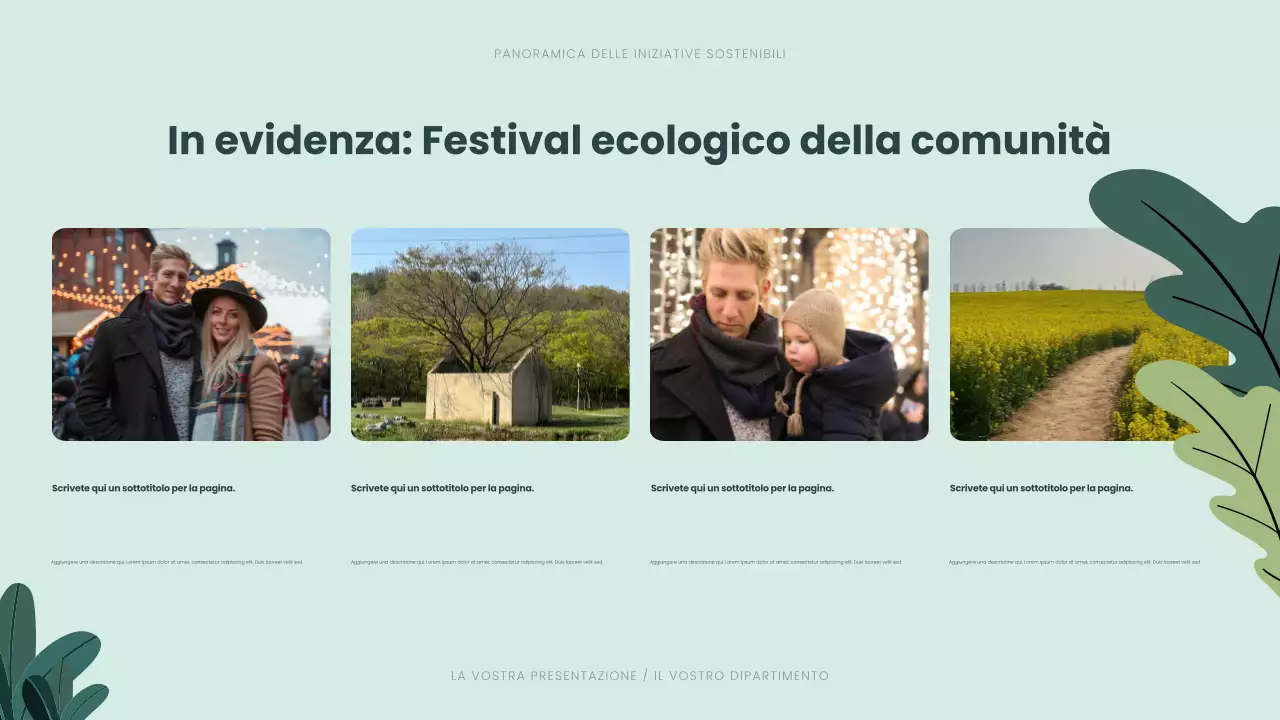 Presentazione sulla sostenibilità moderna e verde