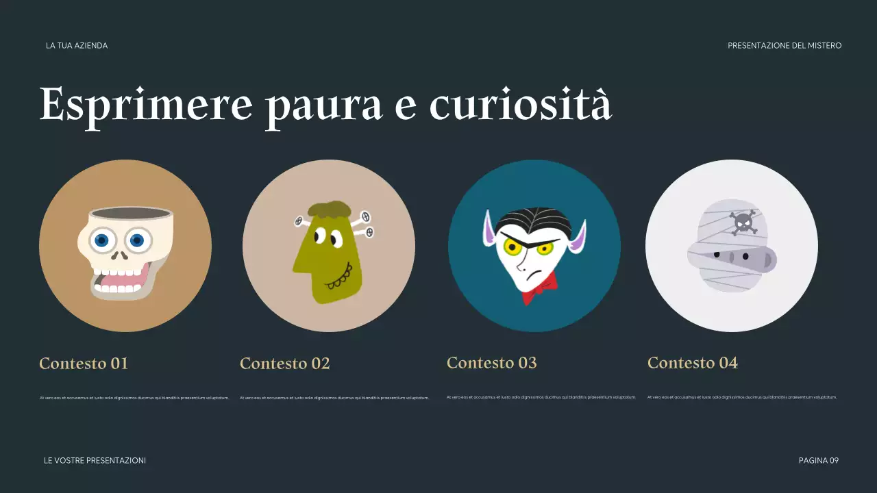 Presentazione misteriosa verde acqua