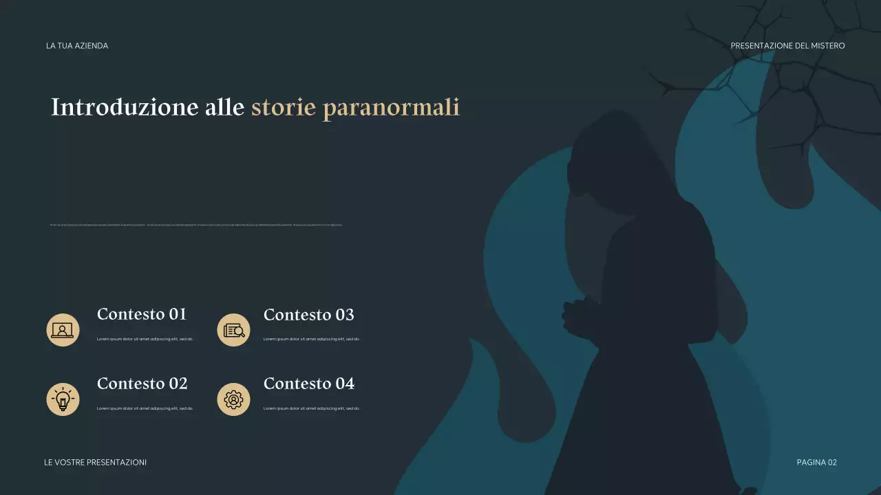 Presentazione misteriosa verde acqua