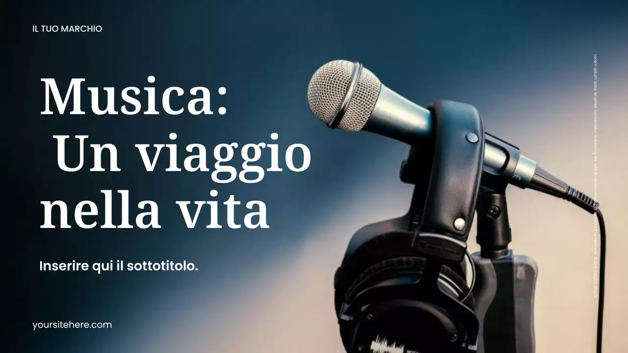 Presentazione di musica moderna nera e blu