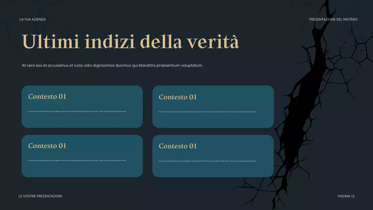 Presentazione misteriosa verde acqua