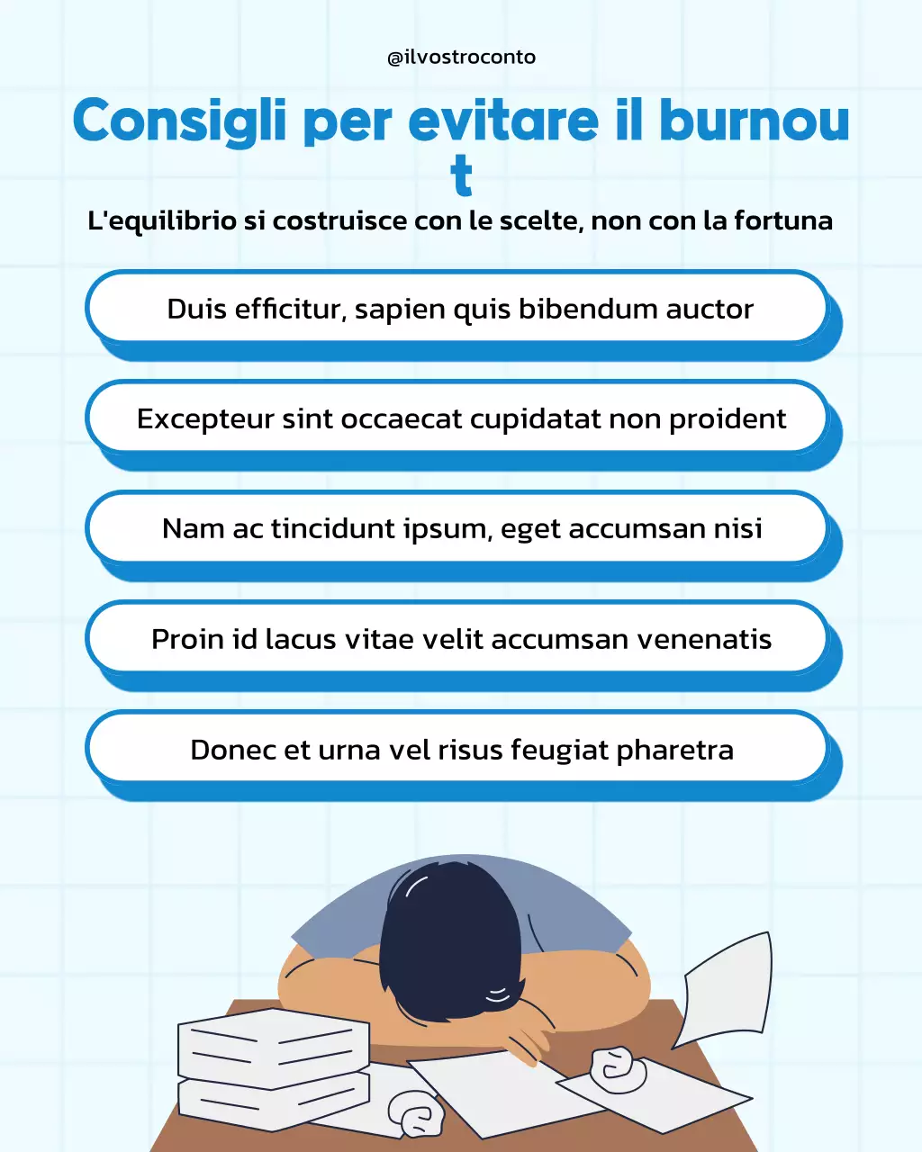 Post Instagram della Guida al Benessere Moderno Blu