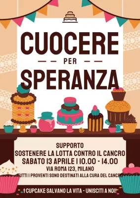 Poster promozionale per la vendita di dolci retrò beige