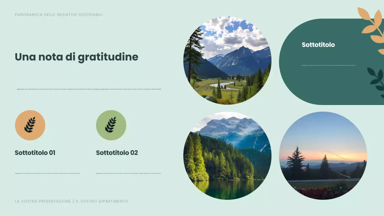 Presentazione sulla sostenibilità moderna e verde