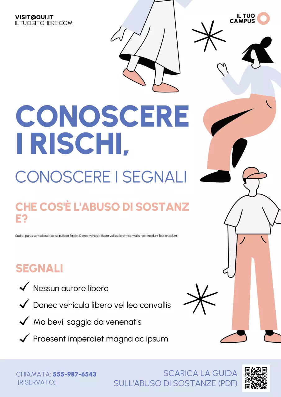 Stile di illustrazione piatta per comprendere l'abuso di sostanze per sensibilizzare gli studenti