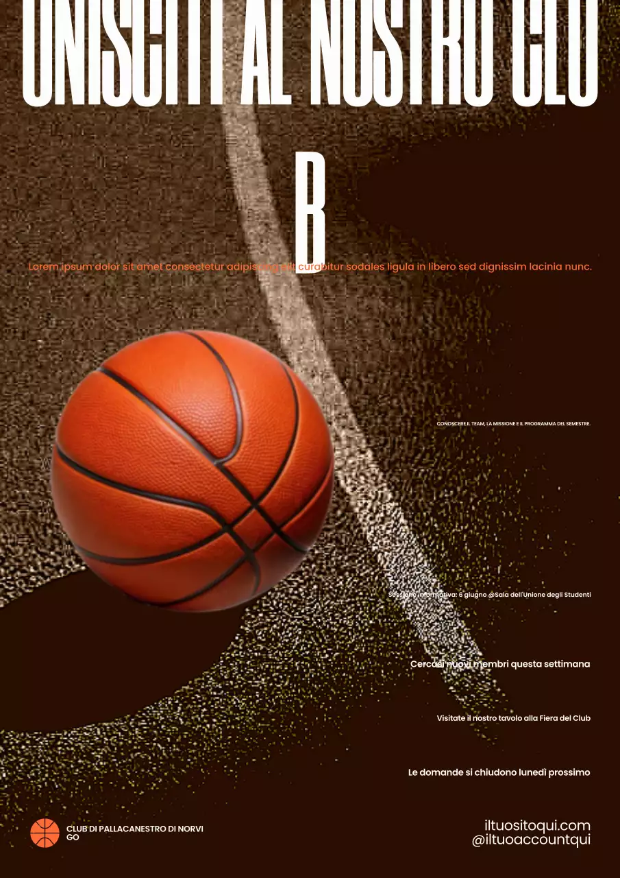 Manifesto di reclutamento per il basket moderno marrone