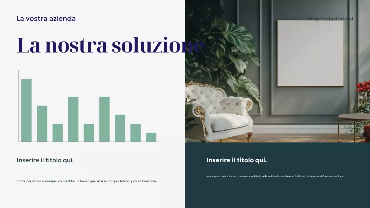 Presentazione del design degli interni moderni della Marina